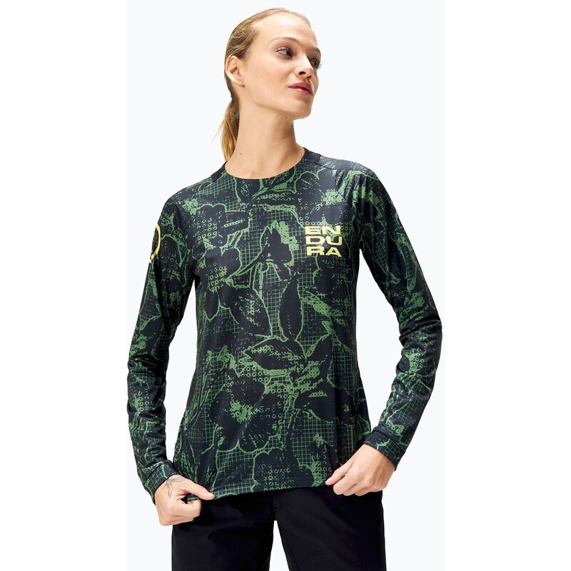 Dámský cyklistický dres Longsleeve Endura Floral Ltd W black