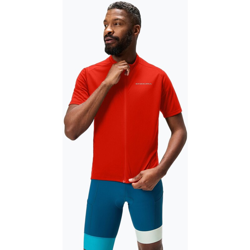 Pánský cyklistický dres Endura Loop Zipped flame red