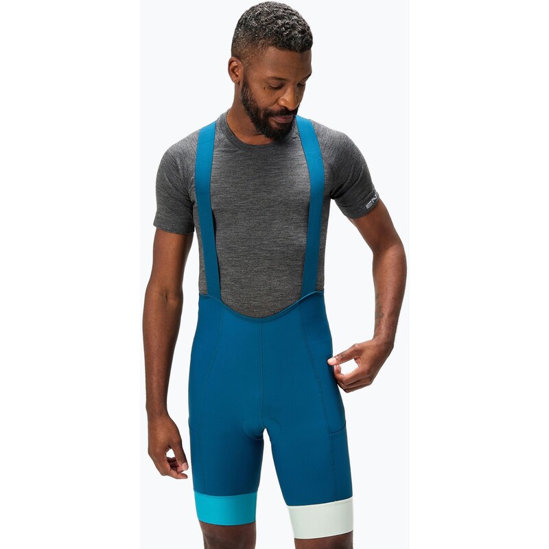 Pánské cyklistické šortky Endura Loop Bibshort barra blue