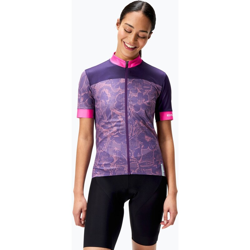 Dámský cyklistický dres Endura Floral FS260 W bramble