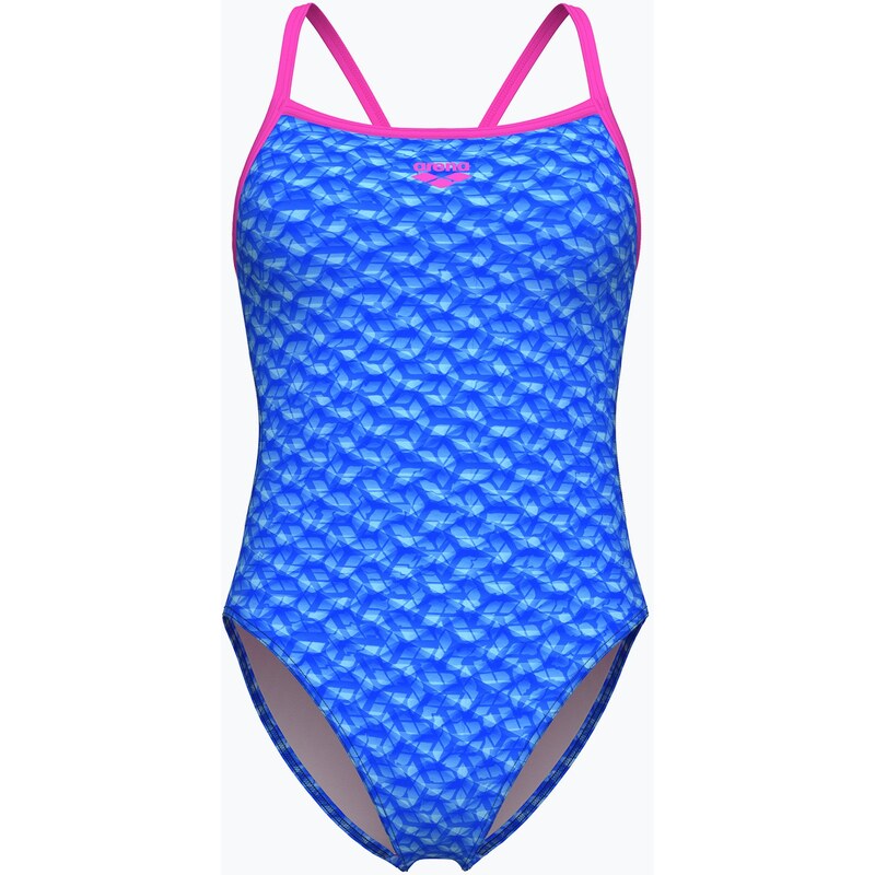 Dámské jednodílné plavky arena Monogram Challenge back blue