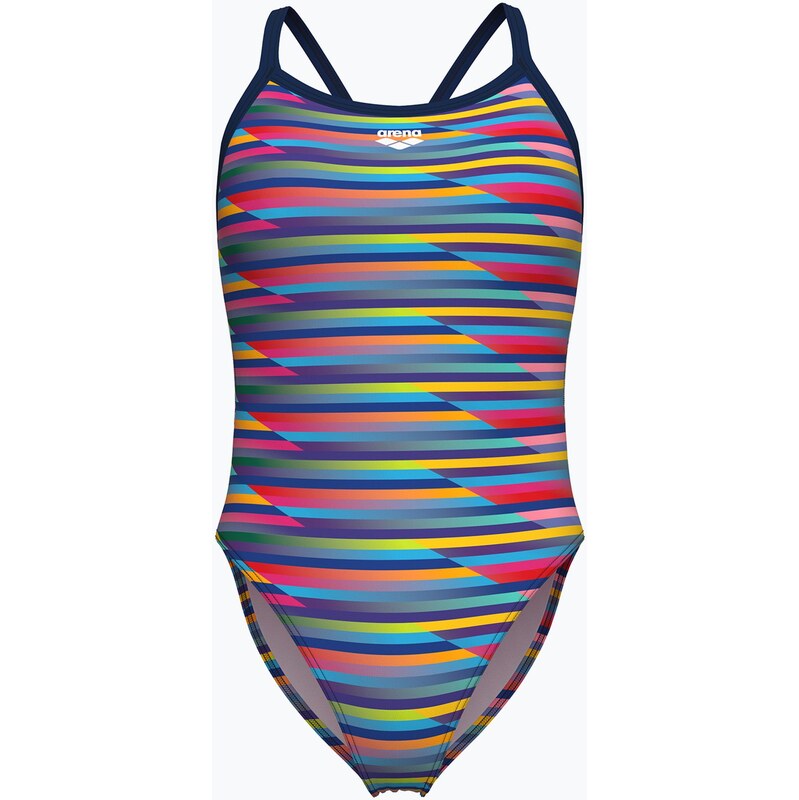 Dámské jednodílné plavky arena Racing Stripe Xcriss Cross navy