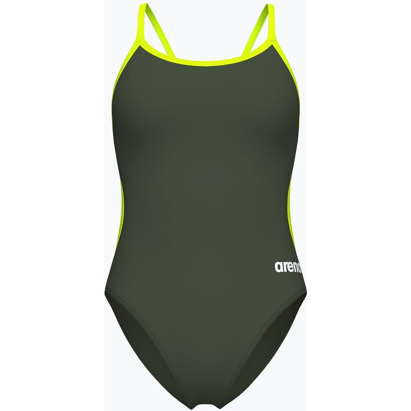 Dámské jednodílné plavky arena Lace Back Solid dark sage/artic