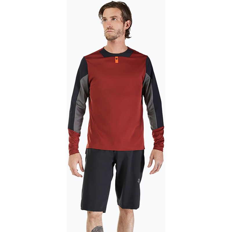 Pánské cyklistické tričko Longsleeve Fox Racing Defend rust