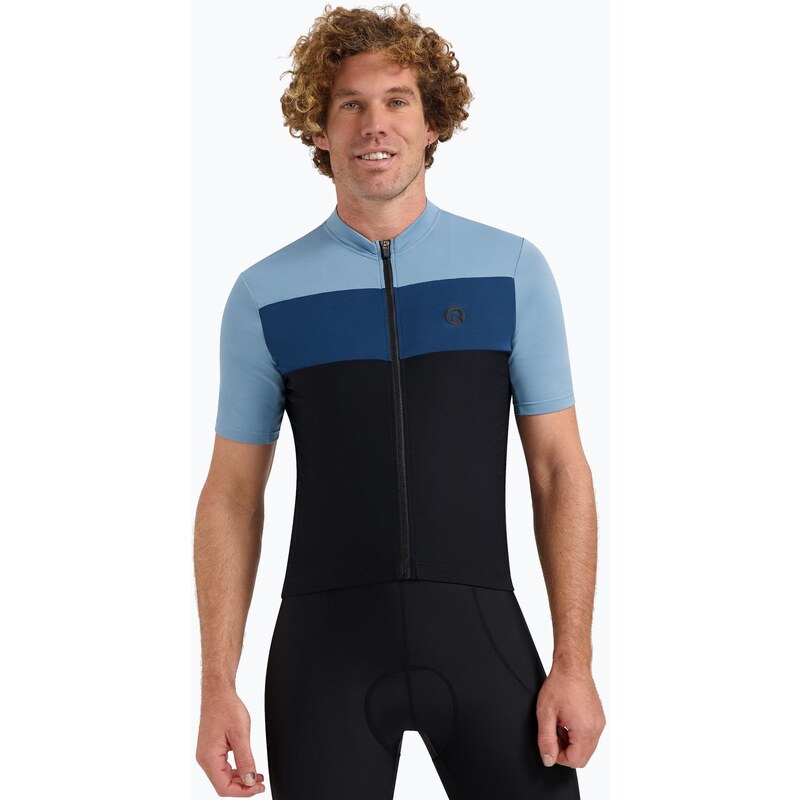 Pánský cyklistický dres Rogelli Core Block black / blue / dark