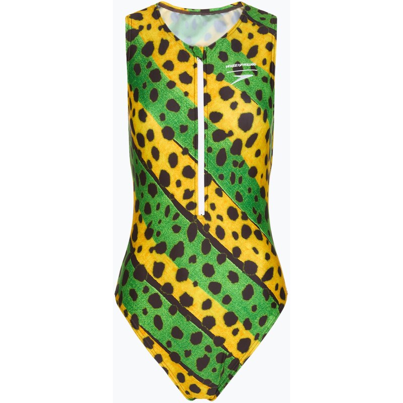 Dámské jednodílné plavky Speedo Placement Digital Highneck green