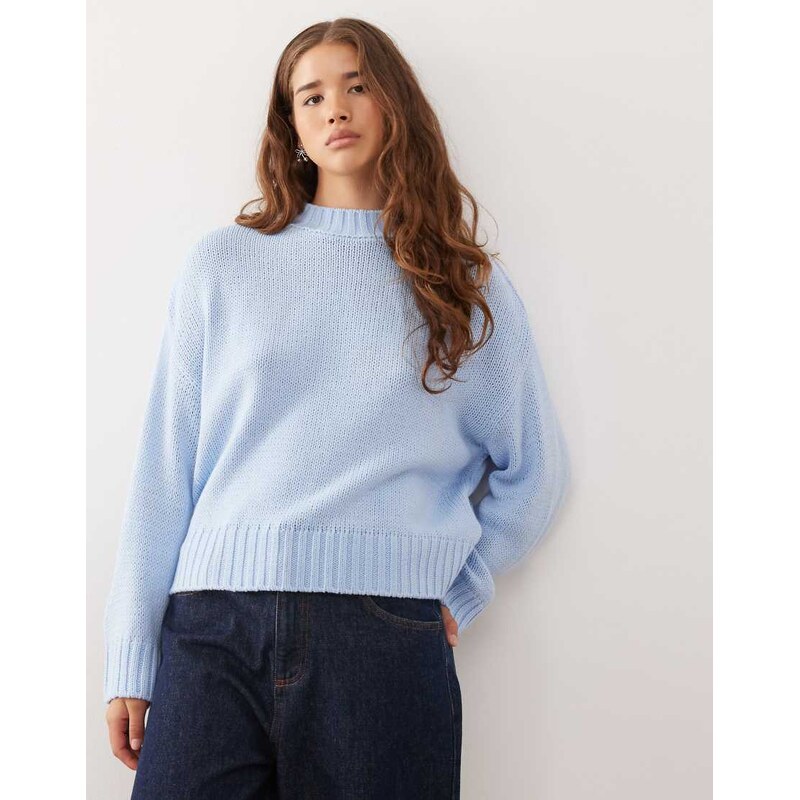 COLLUSION icy blue knitted throw on jumper