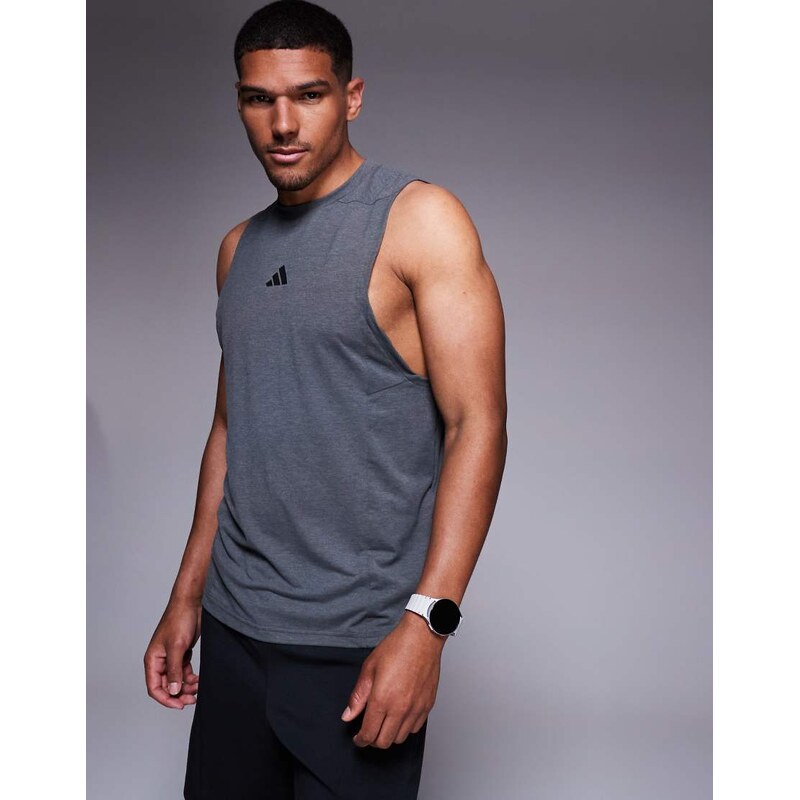 adidas performance adidas Training D4T tank top in dark grey