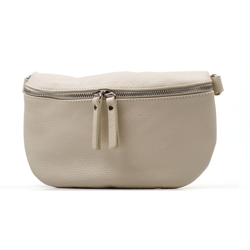 Blaire Kožená crossbody ledvinka Nadine béžová