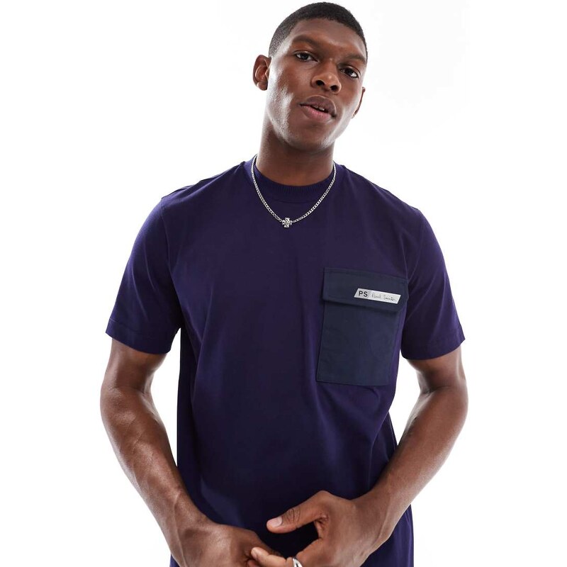 PS Paul Smith regular fit PS tilt logo t-shirt in navy