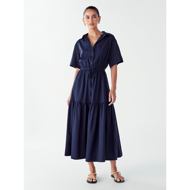Willa Košilové šaty EFFIE DRESS námořnická modř 107288222