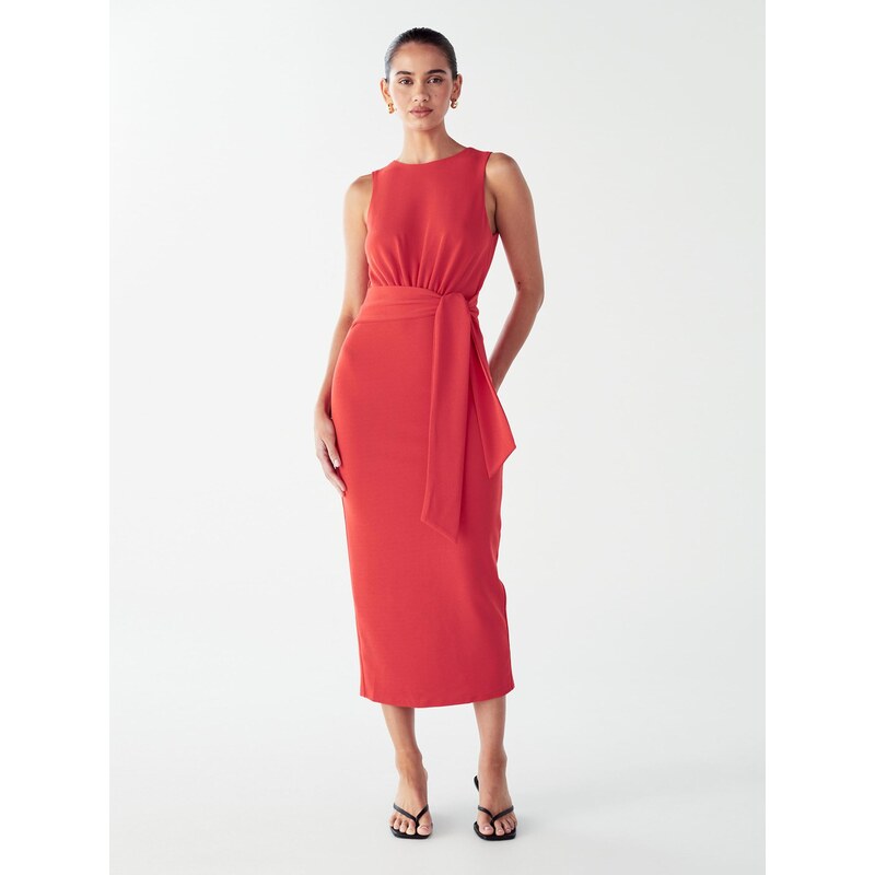 Willa Šaty ALEDA MIDI DRESS korálová
