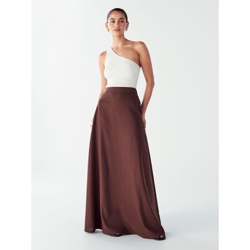 Willa Sukně ISLA MAXI SKIRT hnědá
