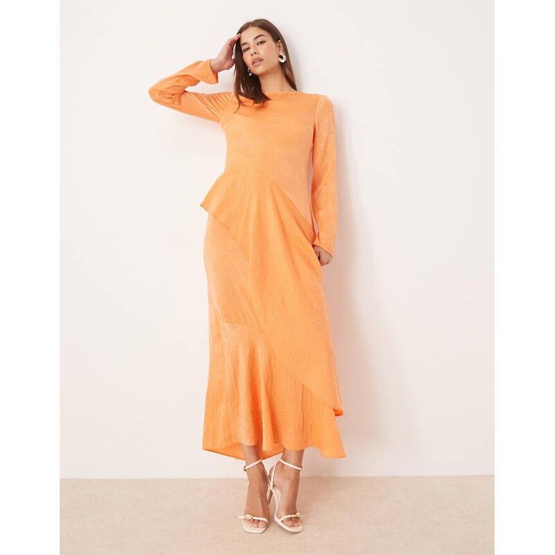 ASOS DESIGN frill tiered maxi dress in tangerine-Orange