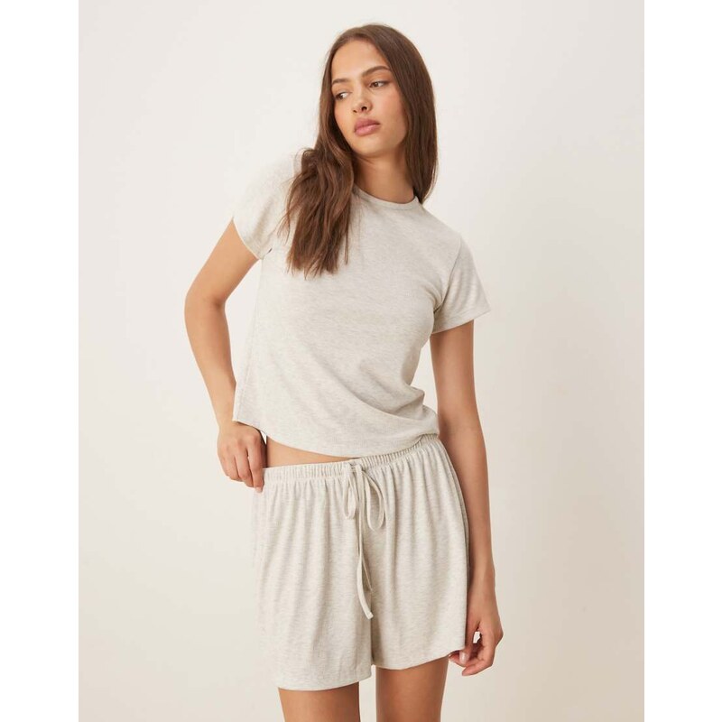 ASOS DESIGN Mix & Match rib oversized pyjama tee with side split