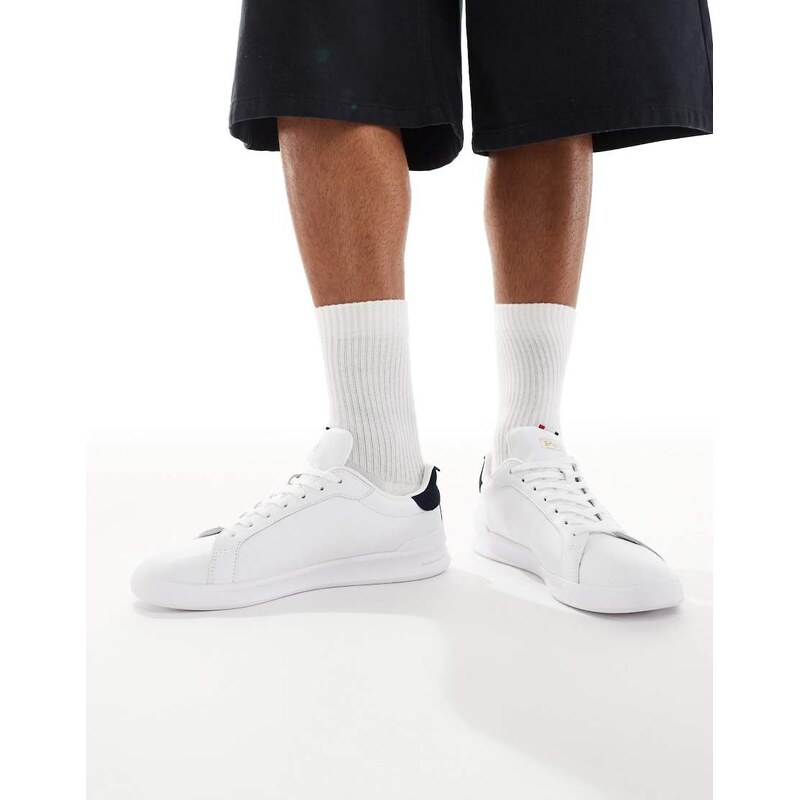 Polo Ralph Lauren heritage court trainers in white with stripe