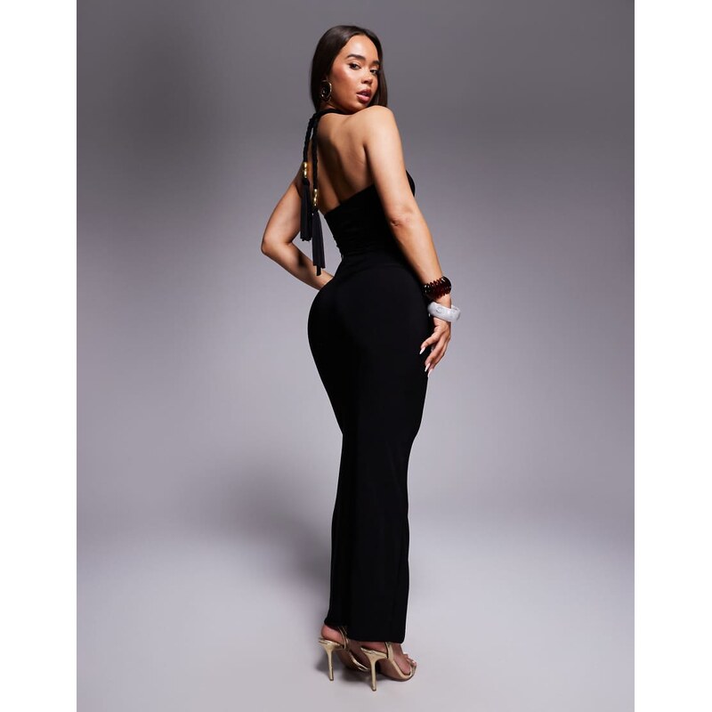 Fashionkilla exclusive double sculpted slinky halterneck rope