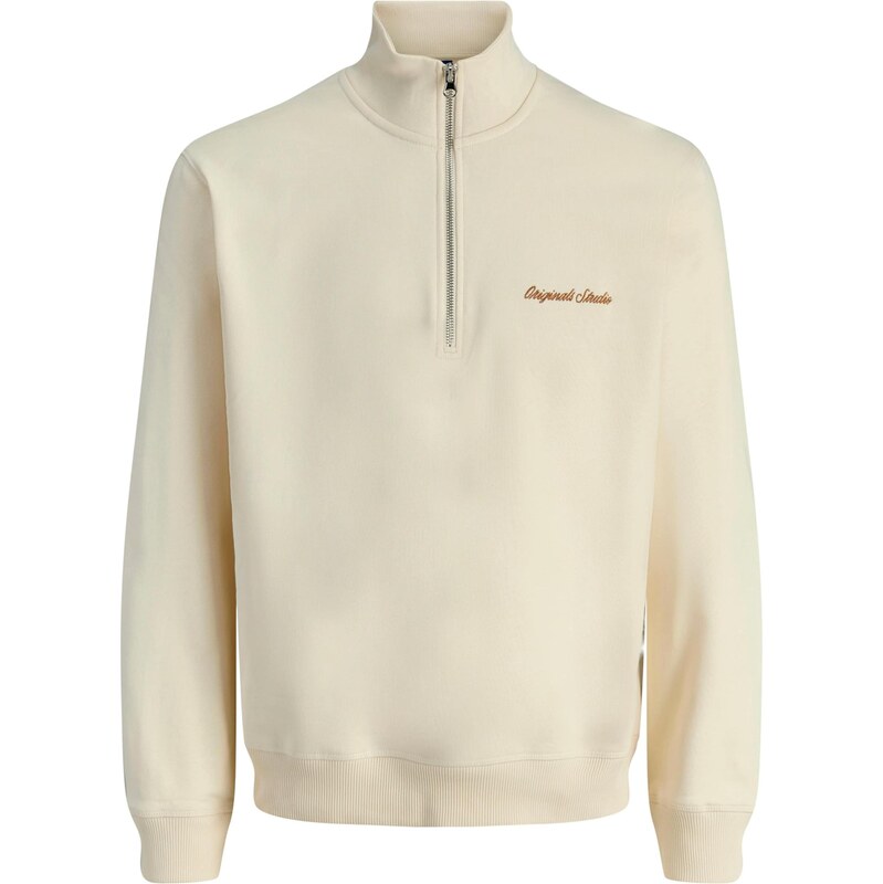 JACK & JONES Mikina JORNORREBRO tmavě oranžová / barva bílé vlny