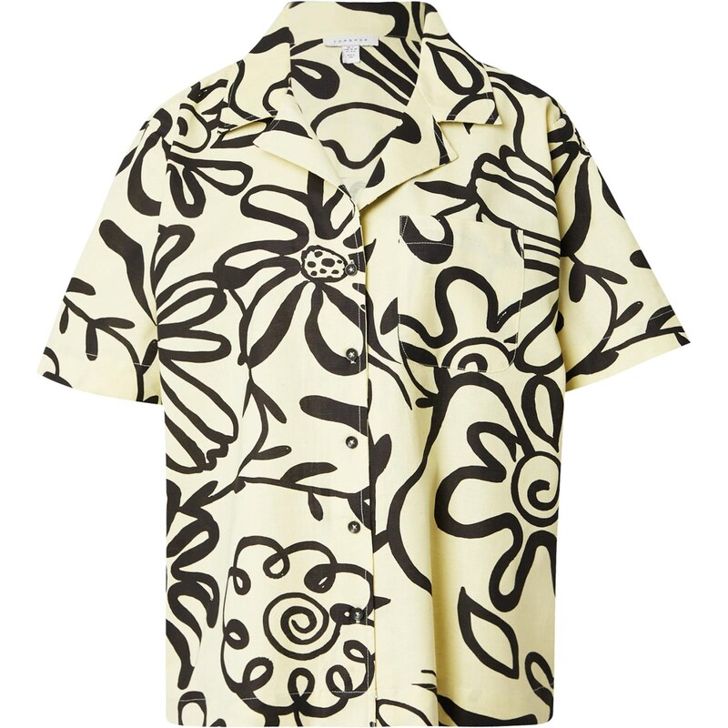 TOPSHOP Halenka světle žlutá / černá