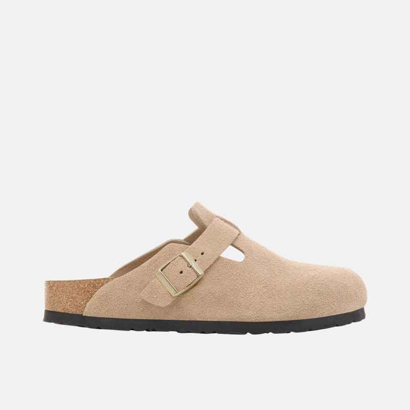 Birkenstock Béžové regular nazouváky Boston Suede Leather