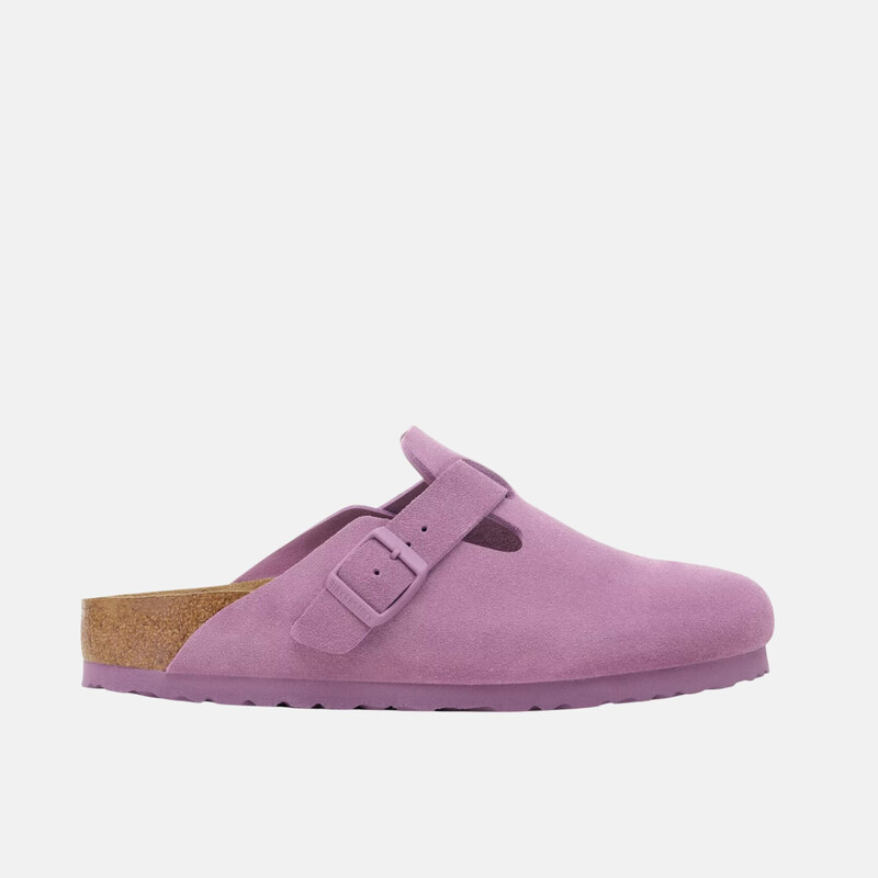 Birkenstock Růžové regular nazouváky Boston Suede Leather