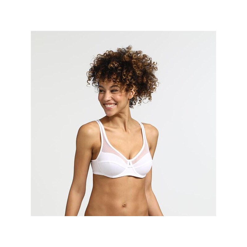 Bílá dámská podprsenka Dim GENEROUS COTTON BIO BRA 64492633
