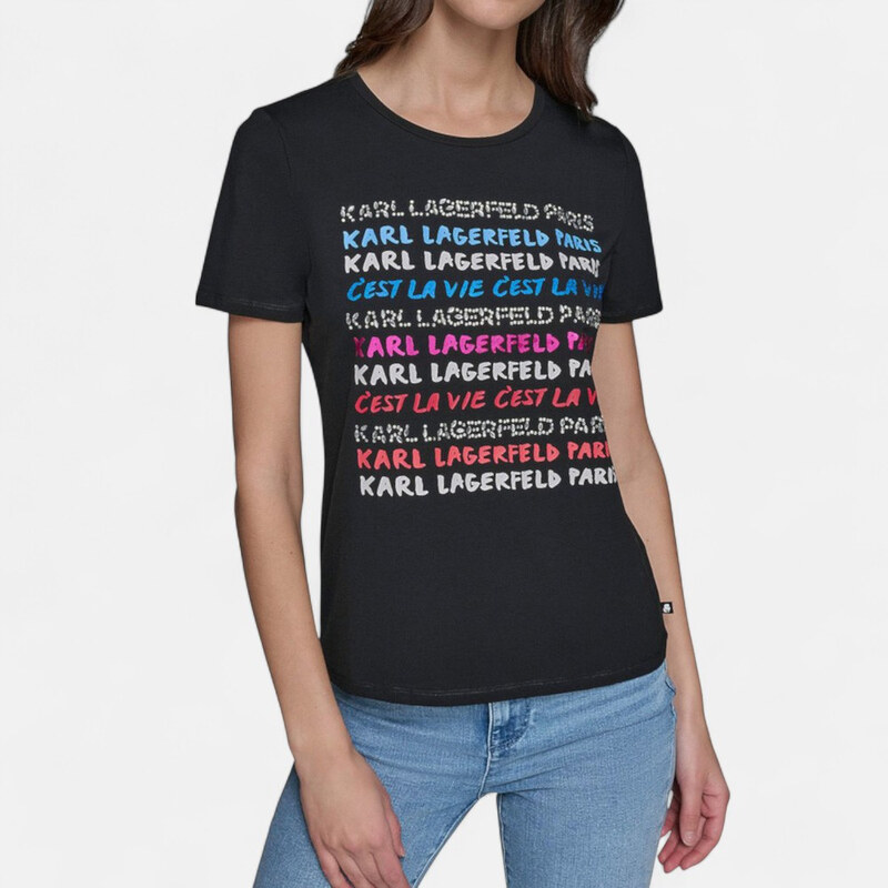 Dámské černé triko Karl Lagerfeld 56287