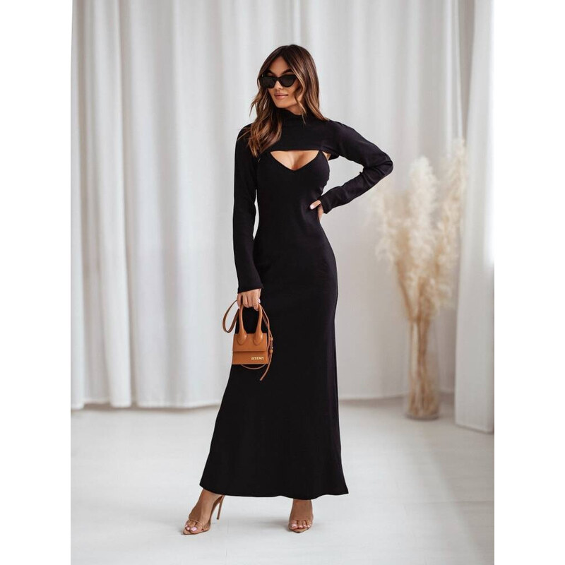 Black strappy dress with bolero Cocomore
