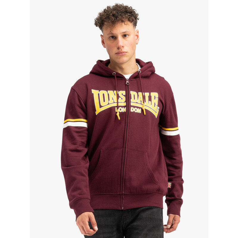 Lonsdale Herren Kapuzensweatjacke mit Reißverschluss normale