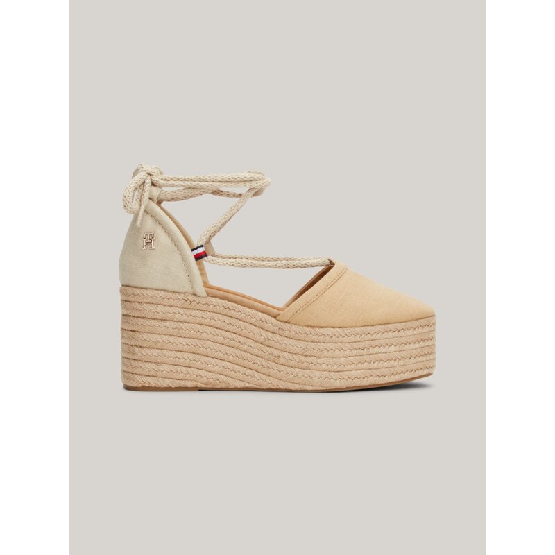Béžové dámské espadrilky na platformě Tommy Hilfiger 107332123