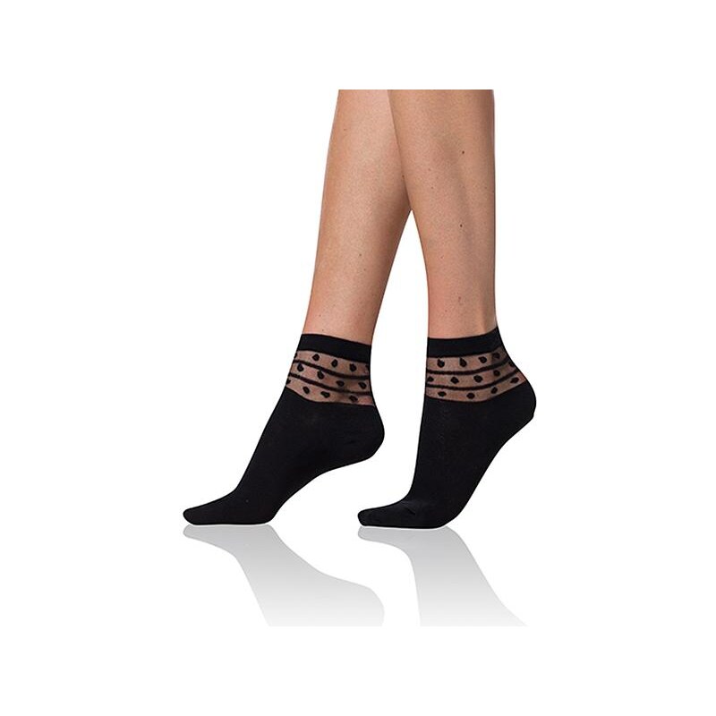 Černé dámské ponožky s ozdobným detailem Bellinda TRENDY COTTON SOCKS 108424230