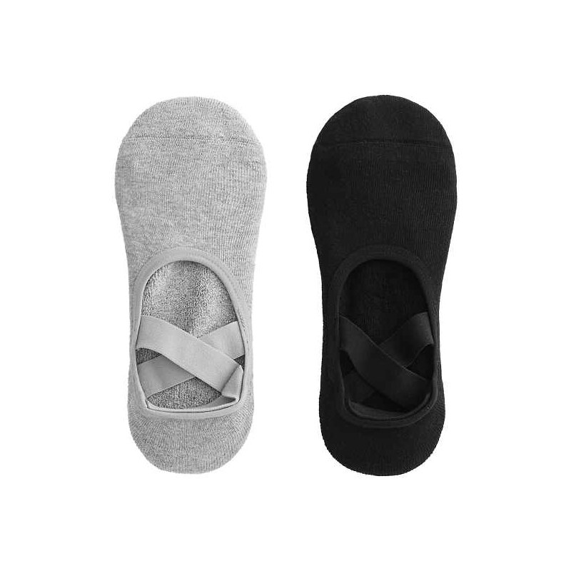 OYSHO 2 pairs of cotton blend yoga and pilates socks with crossover 107334282