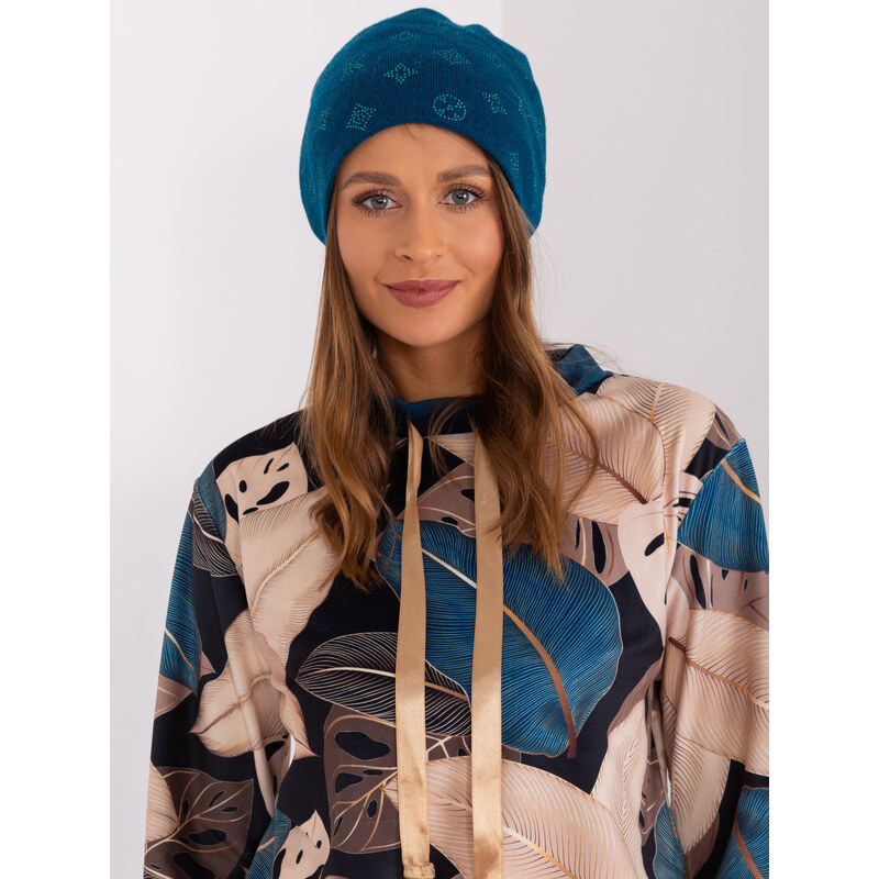 ITALY MODA Tmavě modrá vzorovaná čepice AT-CZ-2325.86-dark blue