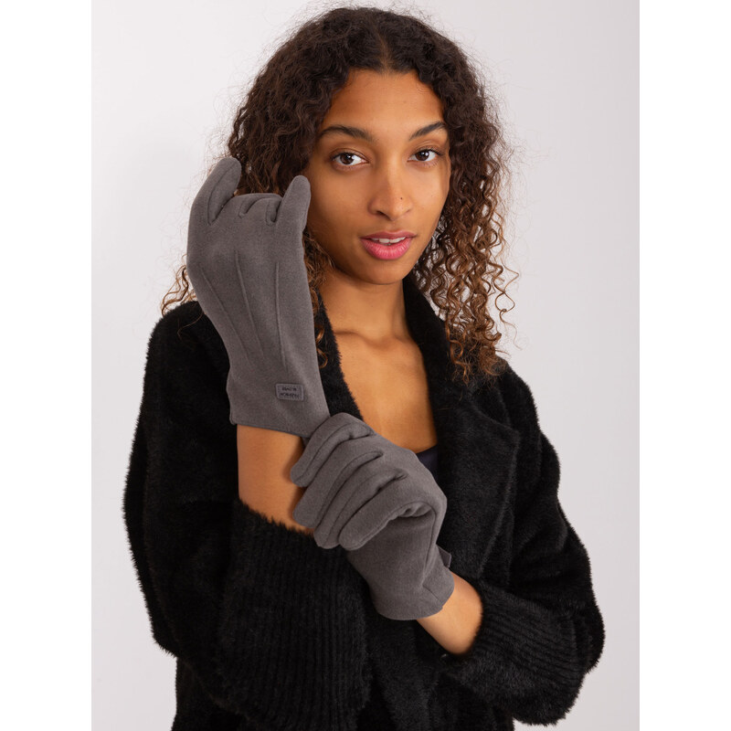 ITALY MODA Tmavě šedé elegantní rukavice -dark grey Šedá 88618376
