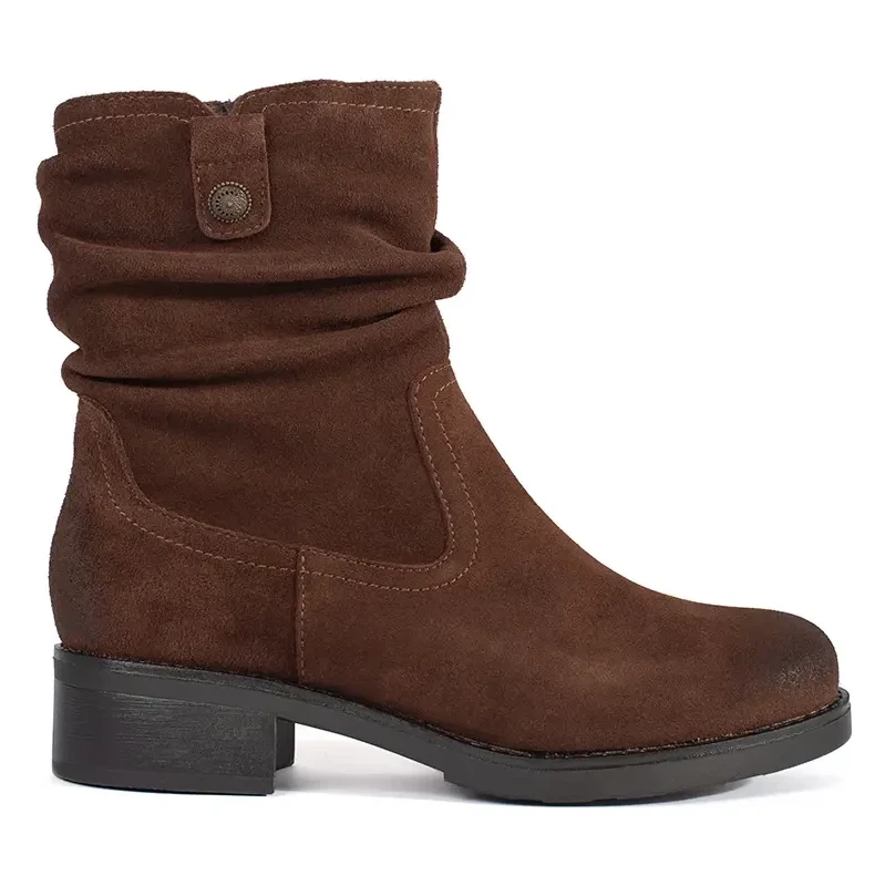 Brown leather ankle boots with crinkle uppers Sergio Leone