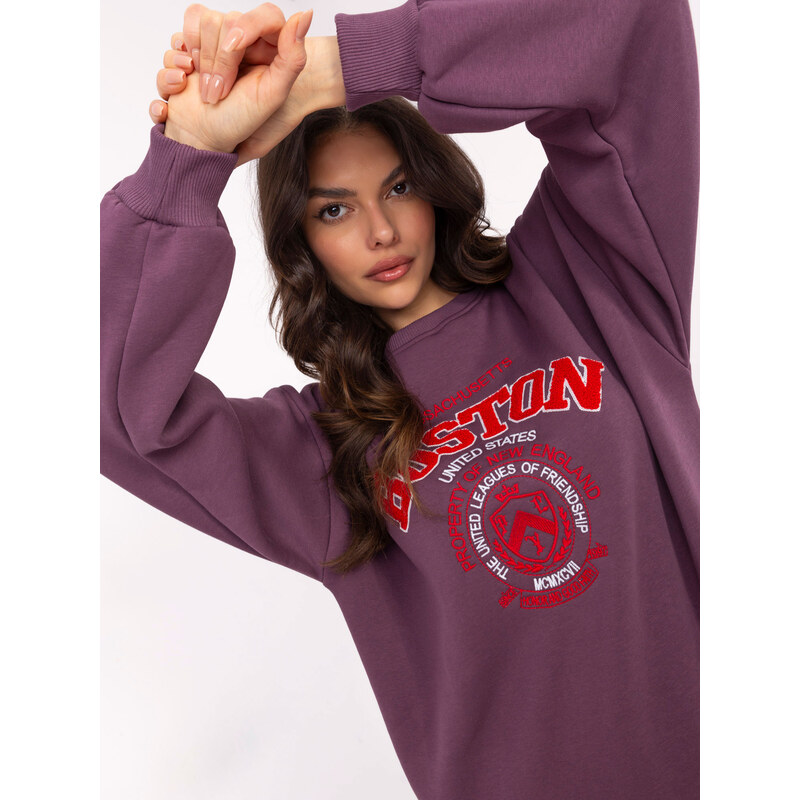 My Red Lips Sweatshirt-EM-BL-617-15.55P-Dark Purple