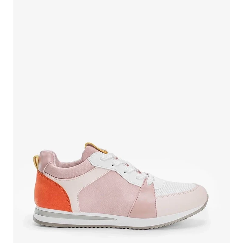 Gemre Pink eco-leather sports shoes Elaine