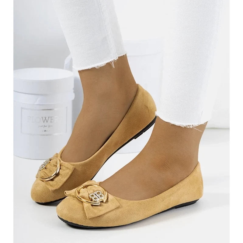 Gemre Beige ballerinas with a buckle Ribero 106989899