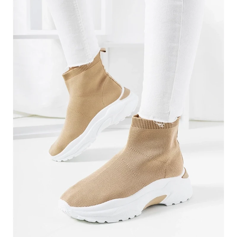 marka niezdefiniowana Brown high-top sneakers Melissa