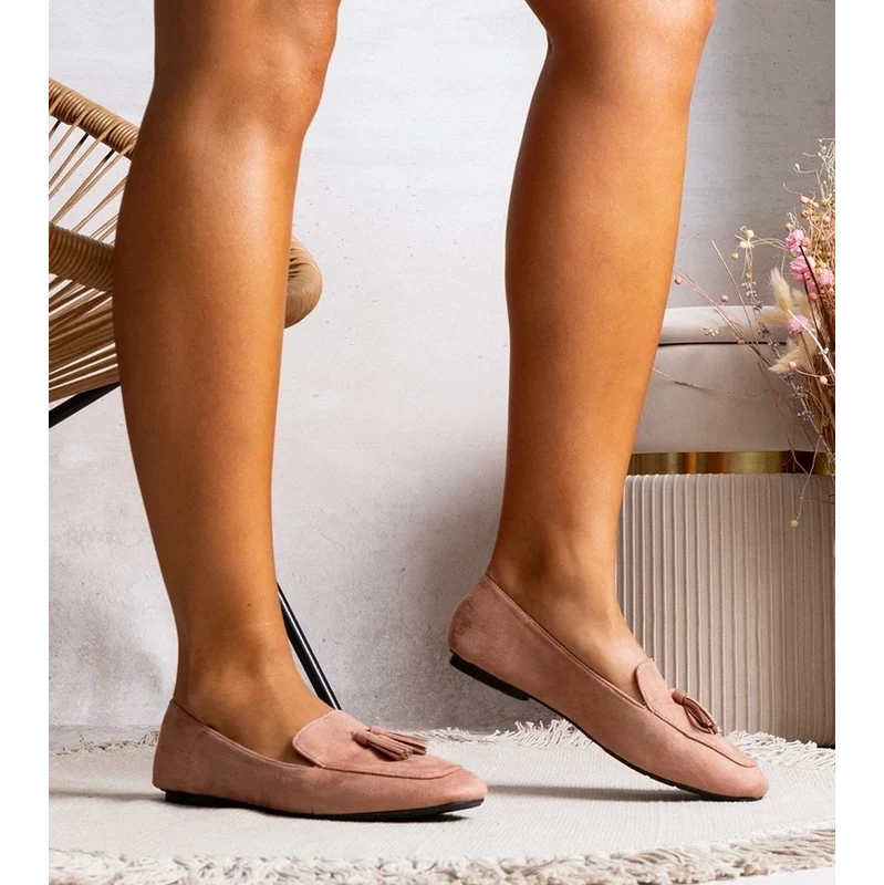 Gemre Pink eco-suede ballerinas Cillian 106990046