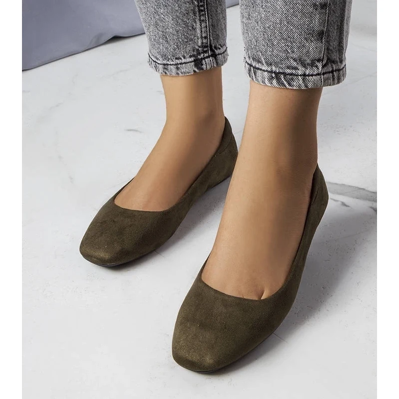 Gemre Green eco-suede ballet flats Jules 106990038