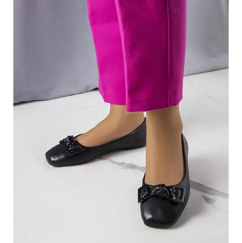 Gemre Black ballet flats with a bow Tabitha 106990117