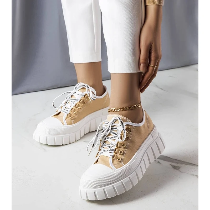 Gemre Beige Platform Sneakers Toni