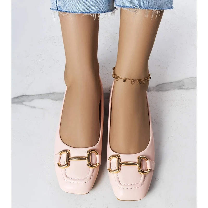 Gemre Pink ballerinas with golden embellishment Iris 106990120
