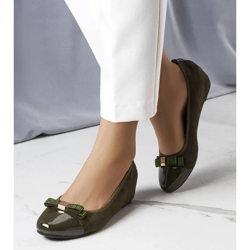 Gemre Green Wedge Heel Ballet Flats Cailot 106990132