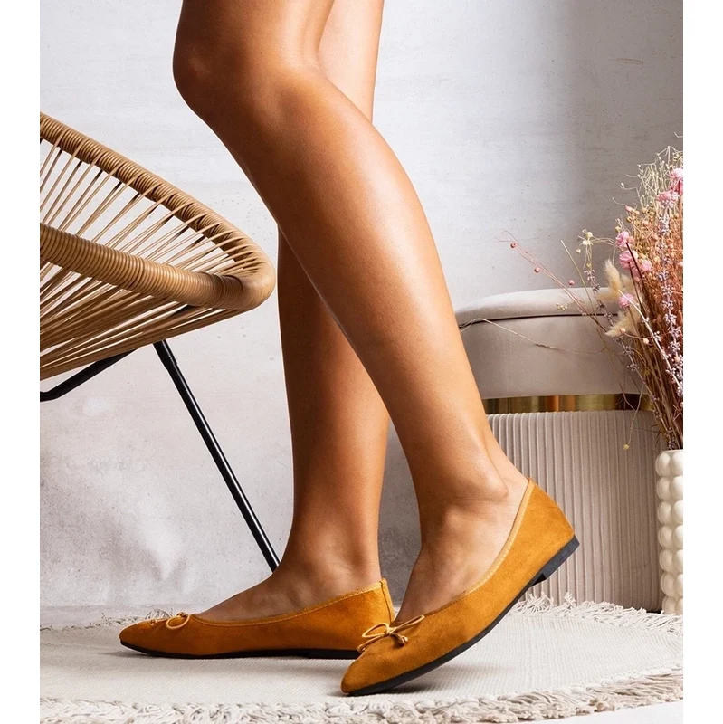 Gemre Camel pointed-toe ballet flats Latour 106990160