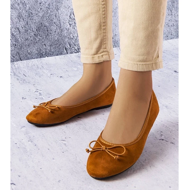 Gemre Brown ballet flats with a bow Chandonnet 106990171