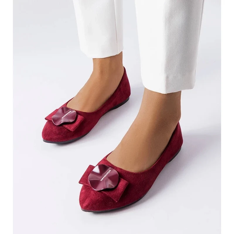 Gemre Burgundy ballet flats adorned with rhinestones Rémy 106990191