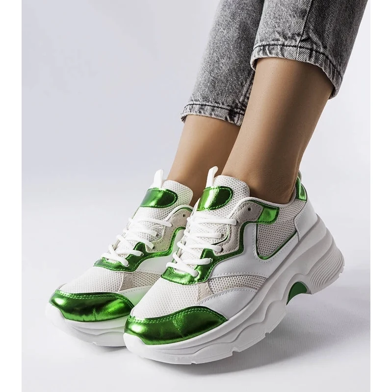 D/CEO Gemre White and green womens sneakers Séguin