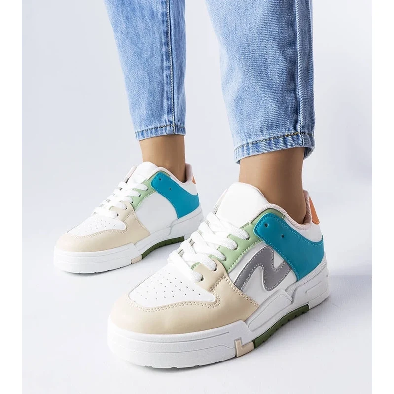 Gemre Beige-blue platform shoes Harter